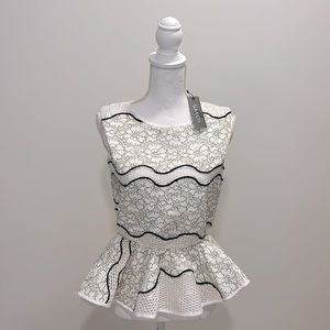 Gracia Embroidered Peplum Top